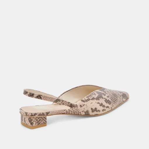 BYANCA FLATS SAND EMBOSSED LEATHER