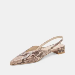 BYANCA FLATS SAND EMBOSSED LEATHER