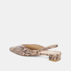 BYANCA FLATS SAND EMBOSSED LEATHER