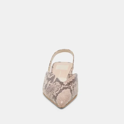 BYANCA FLATS SAND EMBOSSED LEATHER