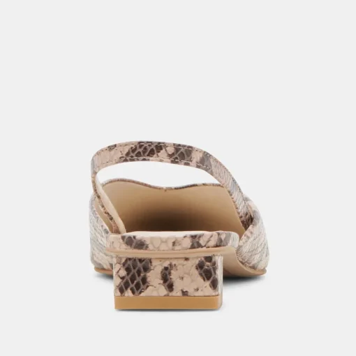 BYANCA FLATS SAND EMBOSSED LEATHER
