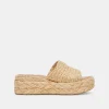 CHAVI WIDE SANDALS LT NATURAL RAFFIA