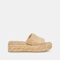 CHAVI WIDE SANDALS LT NATURAL RAFFIA