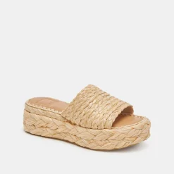 CHAVI WIDE SANDALS LT NATURAL RAFFIA