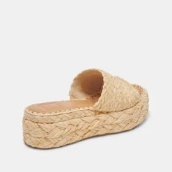 CHAVI WIDE SANDALS LT NATURAL RAFFIA