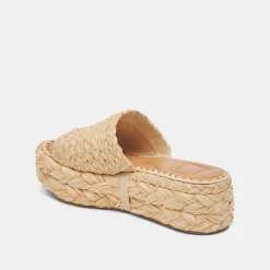 CHAVI WIDE SANDALS LT NATURAL RAFFIA