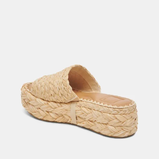 CHAVI WIDE SANDALS LT NATURAL RAFFIA