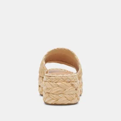 CHAVI WIDE SANDALS LT NATURAL RAFFIA