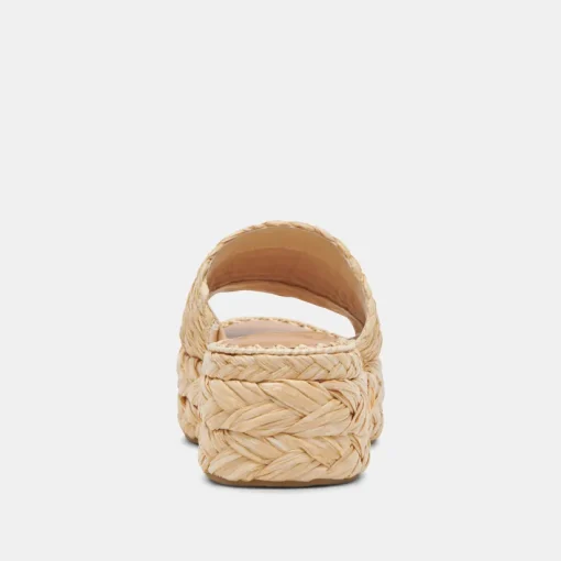 CHAVI WIDE SANDALS LT NATURAL RAFFIA