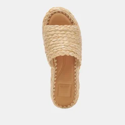 CHAVI WIDE SANDALS LT NATURAL RAFFIA