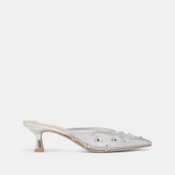 CLARA HEELS SILVER MESH