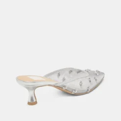 CLARA HEELS SILVER MESH