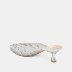 CLARA HEELS SILVER MESH