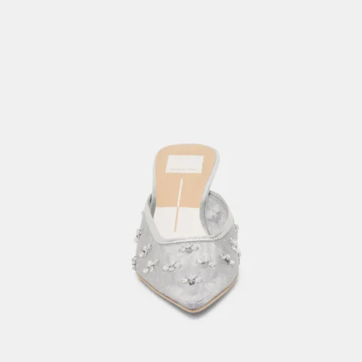 CLARA HEELS SILVER MESH