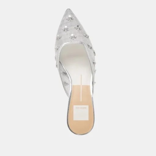 CLARA HEELS SILVER MESH