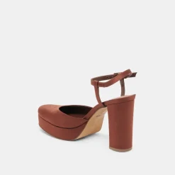 CLAUD HEELS CHOCOLATE SATIN