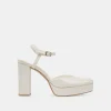 CLAUD HEELS WHITE SATIN