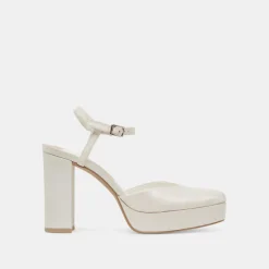 CLAUD HEELS WHITE SATIN