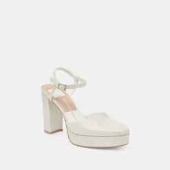 CLAUD HEELS WHITE SATIN