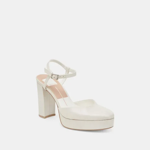CLAUD HEELS WHITE SATIN