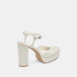 CLAUD HEELS WHITE SATIN