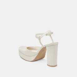 CLAUD HEELS WHITE SATIN