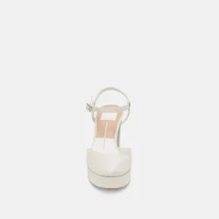 CLAUD HEELS WHITE SATIN