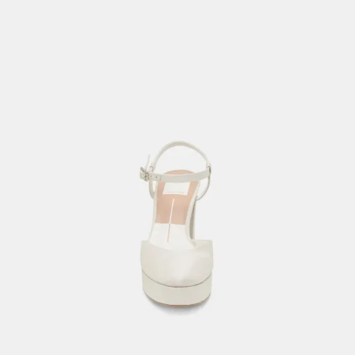CLAUD HEELS WHITE SATIN