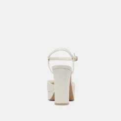 CLAUD HEELS WHITE SATIN