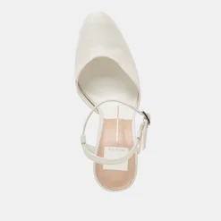 CLAUD HEELS WHITE SATIN