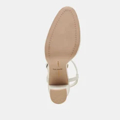 CLAUD HEELS WHITE SATIN