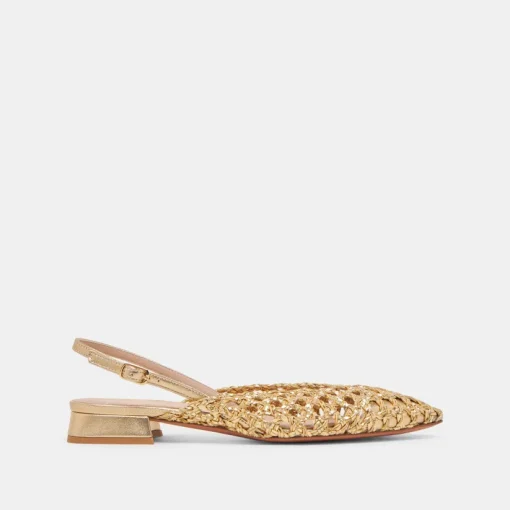 CYNDI FLATS GOLD WOVEN
