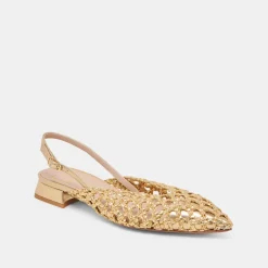 CYNDI FLATS GOLD WOVEN