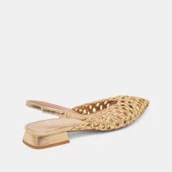 CYNDI FLATS GOLD WOVEN
