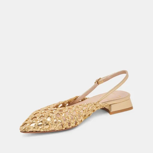 CYNDI FLATS GOLD WOVEN