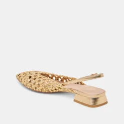 CYNDI FLATS GOLD WOVEN