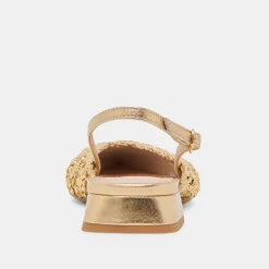 CYNDI FLATS GOLD WOVEN