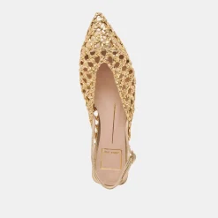 CYNDI FLATS GOLD WOVEN