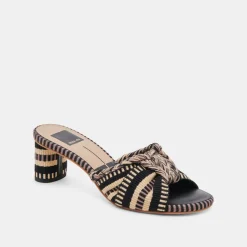 DALLIE HEELS BLACK MULTI WOVEN