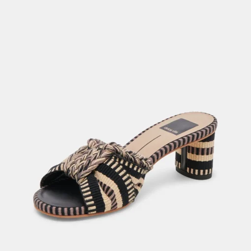 DALLIE HEELS BLACK MULTI WOVEN