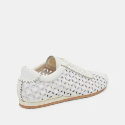 DANIE EYELET PERF SNEAKERS TRUE WHITE LEATHER