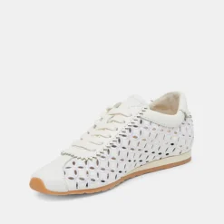 DANIE EYELET PERF SNEAKERS TRUE WHITE LEATHER