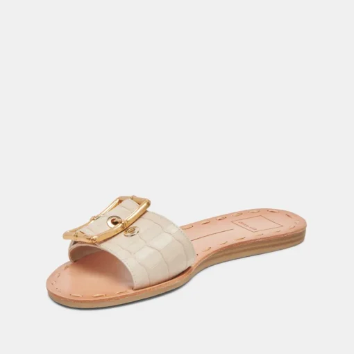 DASA SANDALS BONE EMBOSSED LEATHER