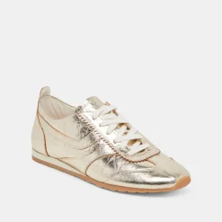 DELANY SNEAKERS LIGHT GOLD CRINKLE PATENT