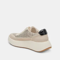 DOLEN SNEAKERS BLACK NATURAL RAFFIA