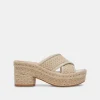 ELDORA HEELS NATURAL WHITE RAFFIA