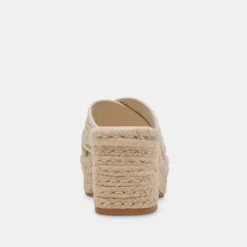 ELDORA HEELS NATURAL WHITE RAFFIA