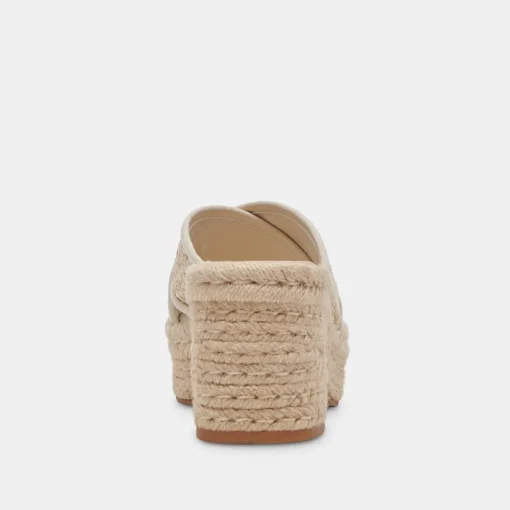 ELDORA HEELS NATURAL WHITE RAFFIA