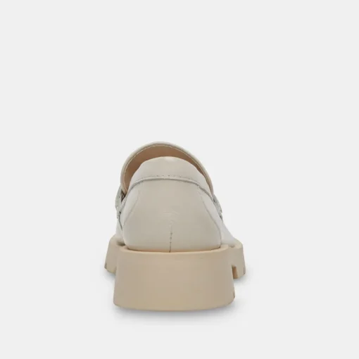 ELIAS WIDE FLATS OFF WHITE CRINKLE PATENT
