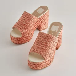 ELORA HEELS ORANGE RAFFIA